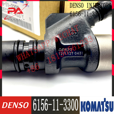 डेन्सो कोमात्सु खुदाई के लिए 6D125 इंजन ईंधन इंजेक्टर 6156-11-3300 095000-1211